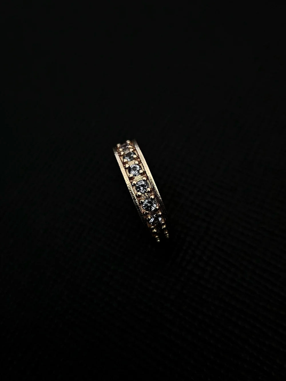 Deep Sea // 14K Rose Gold Band / 18pc 1.24ct 2.5mm Color Shift Spinel